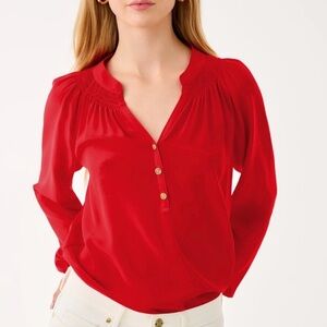 Lilly Pulitzer Elsa Silk Top Ruby Red